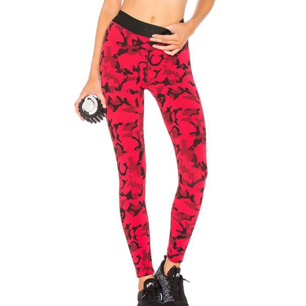 KORAL Red/Black Camoflauge Ankle Legging Sz XS